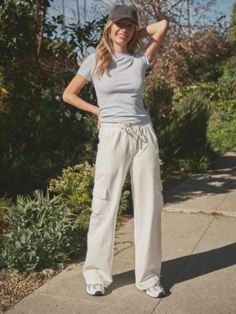 Lottie Mineral Wash Wide Leg Cotton Pants | Women's Athleisurewear | Summer New - Picture 7 of 7